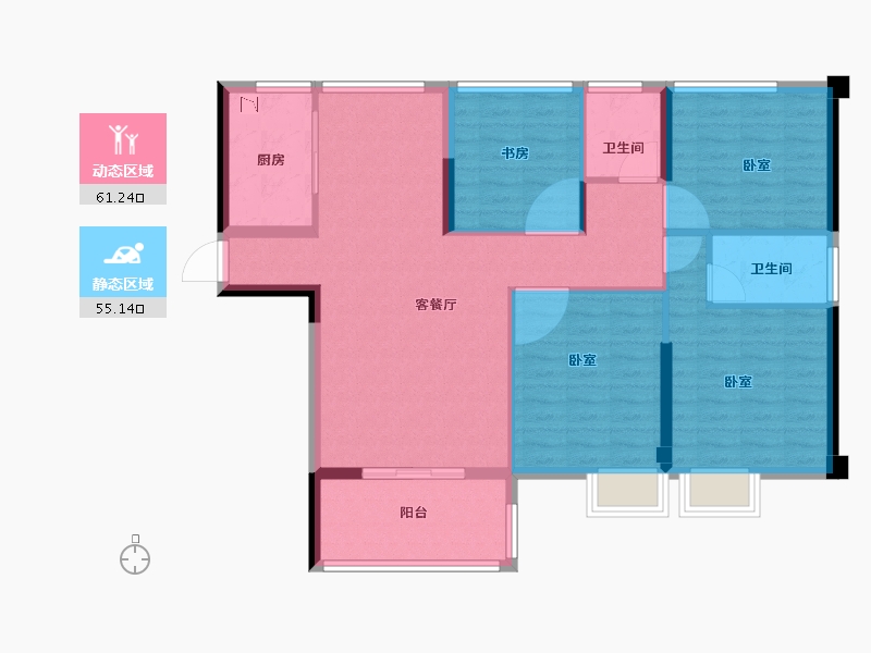 福建省-宁德市-福安碧桂园·铂玥府-105.00-户型库-动静分区