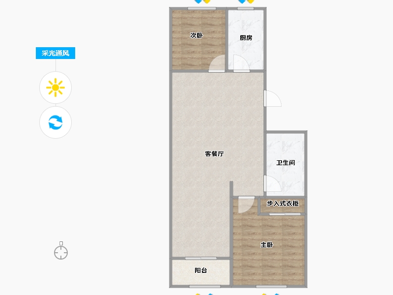 山东省-烟台市-鑫发小区东区-70.15-户型库-采光通风