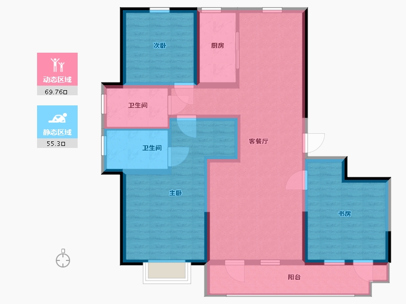 山东省-青岛市-万恒四季花城-112.01-户型库-动静分区