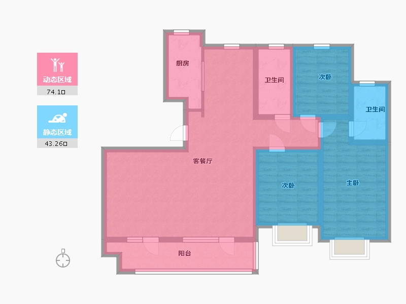 山东省-青岛市-紫悦璟园-104.00-户型库-动静分区