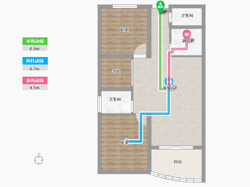 浙江省-金华市-商博花园-82.40-户型库-动静线