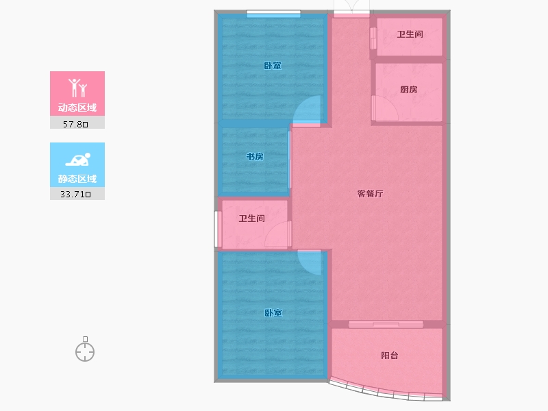 浙江省-金华市-商博花园-82.40-户型库-动静分区