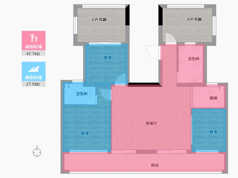 福建省-漳州市-保利李白的院子-81.23-户型库-动静分区