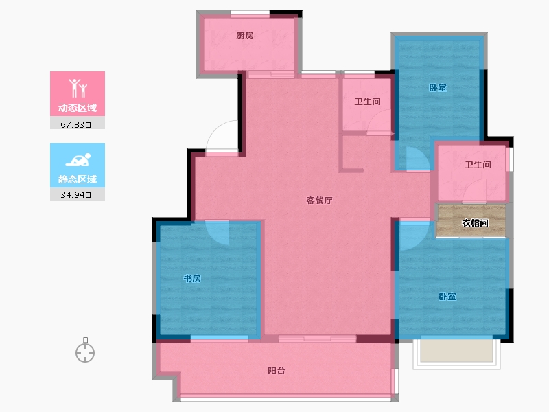 安徽省-合肥市-新华学府-94.00-户型库-动静分区