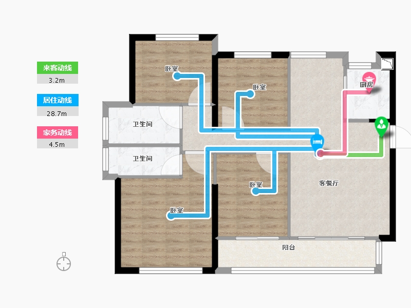 福建省-宁德市-中茵・外滩1号-92.00-户型库-动静线