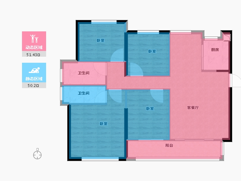 福建省-宁德市-中茵・外滩1号-92.00-户型库-动静分区