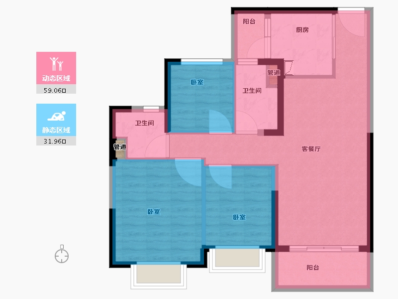 安徽省-合肥市-恒大未来城-81.51-户型库-动静分区