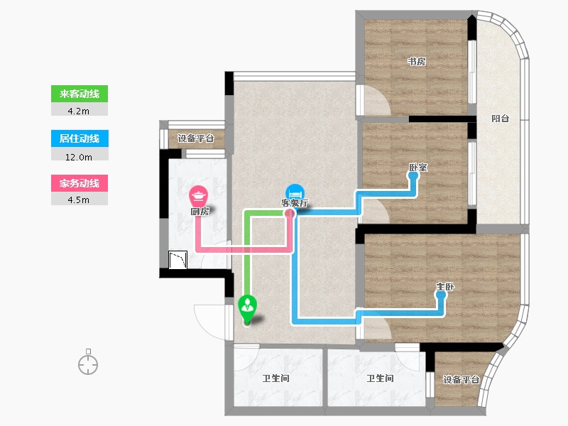 浙江省-衢州市-天元铭鼎-76.00-户型库-动静线