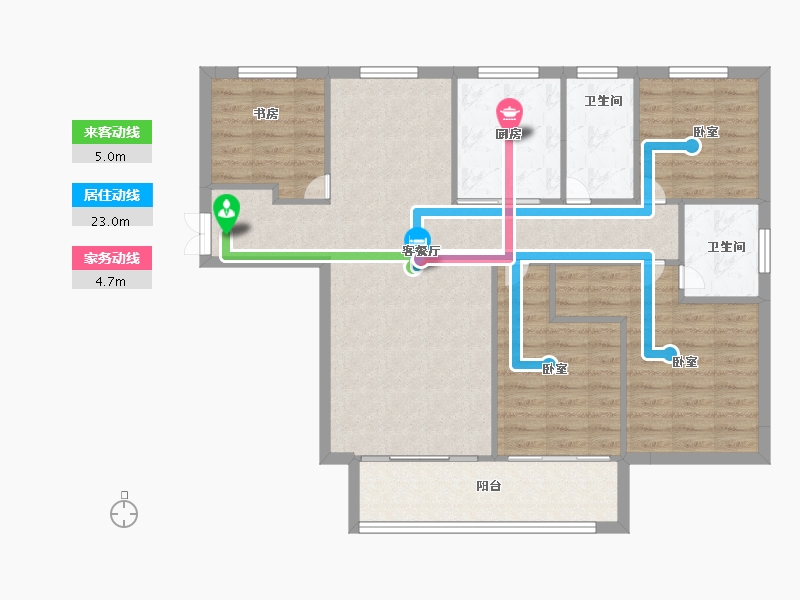 河南省-洛阳市-北辰香林-99.90-户型库-动静线