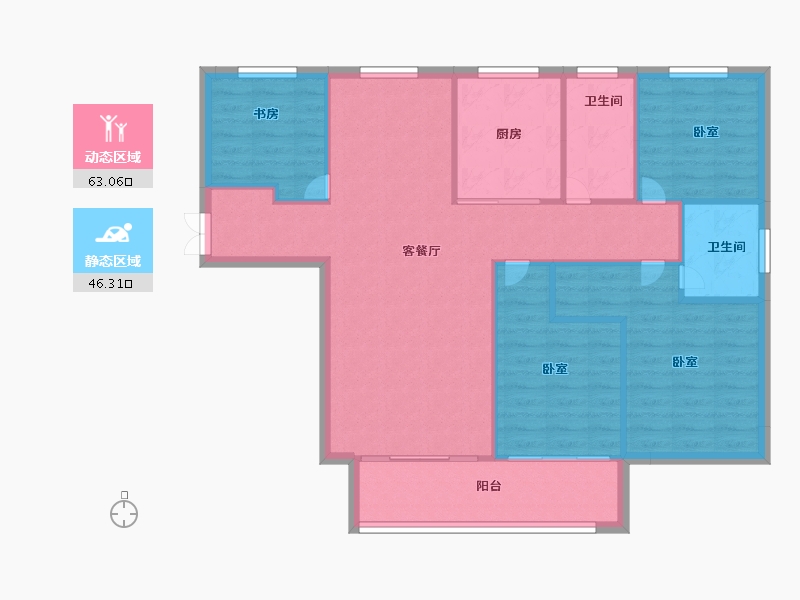 河南省-洛阳市-北辰香林-99.90-户型库-动静分区