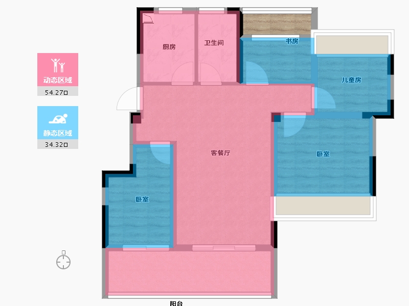 安徽省-合肥市-斌锋和睦公馆-80.99-户型库-动静分区