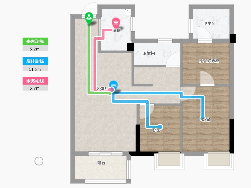 福建省-宁德市-金御尚品-70.00-户型库-动静线