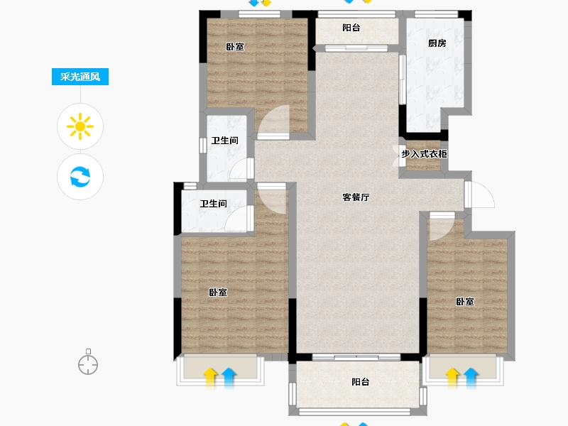 河南省-安阳市-城投绿港-108.90-户型库-采光通风