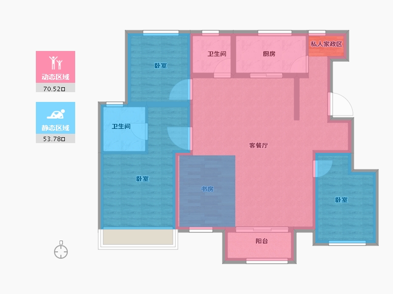 河南省-郑州市-郑北孔雀城-103.49-户型库-动静分区