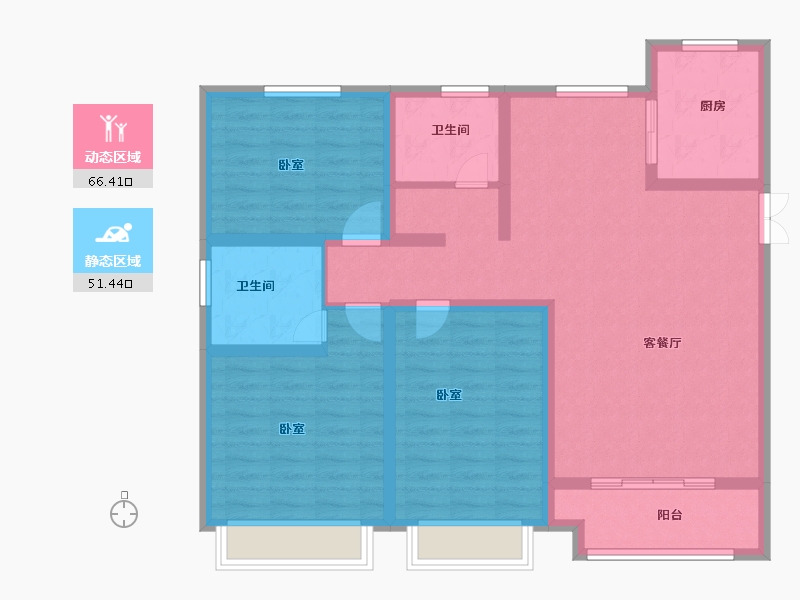 河南省-安阳市-西府景苑-105.23-户型库-动静分区