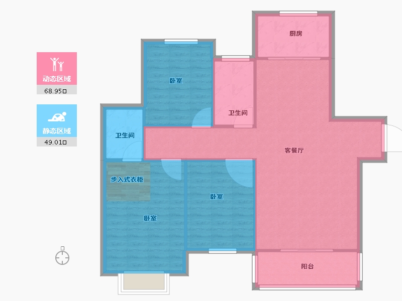 河南省-安阳市-国际御景城-108.75-户型库-动静分区