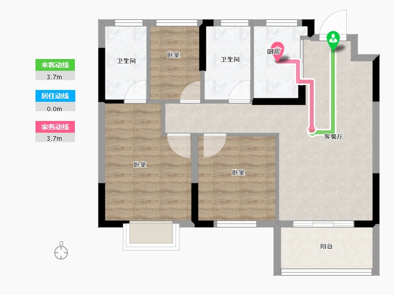 浙江省-嘉兴市-梅里印象-70.29-户型库-动静线