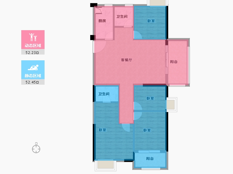 福建省-宁德市-福安碧桂园·铂玥府-94.00-户型库-动静分区