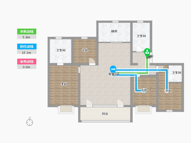 山东省-青岛市-铂悦灵犀湾-134.00-户型库-动静线