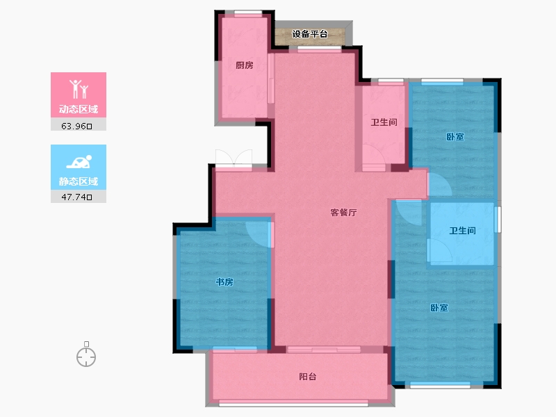 安徽省-合肥市-蓝城凤起巢鸣-101.48-户型库-动静分区