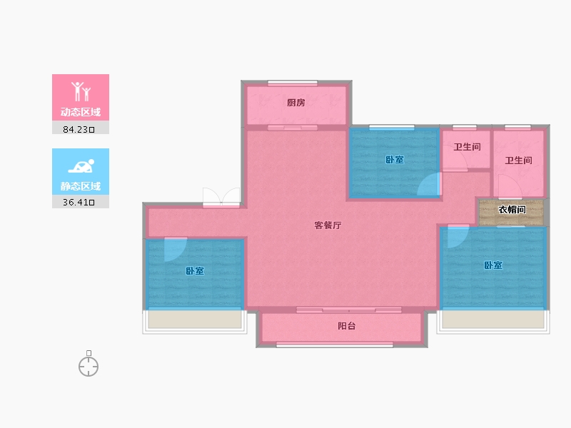 河南省-郑州市-郑北孔雀城-112.07-户型库-动静分区