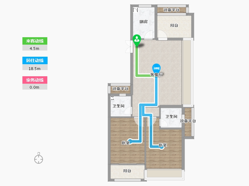 浙江省-绍兴市-勤业阳光龙庭-91.00-户型库-动静线