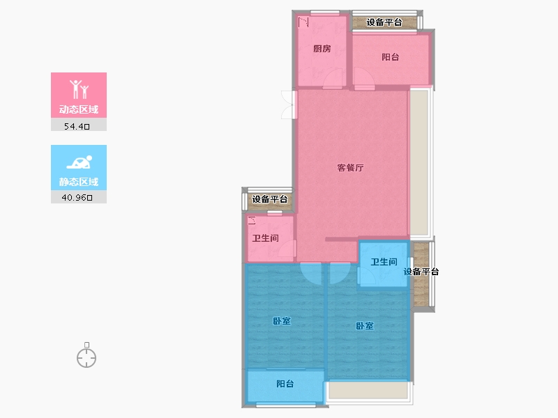 浙江省-绍兴市-勤业阳光龙庭-91.00-户型库-动静分区