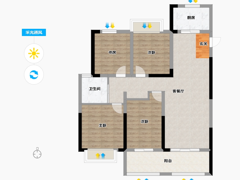 安徽省-滁州市-皖投碧湖云溪-94.00-户型库-采光通风