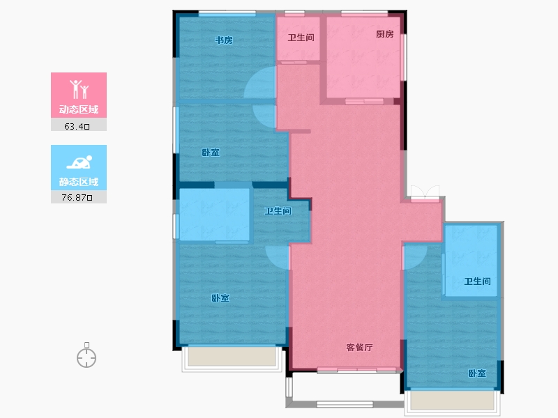 河南省-焦作市-亿祥亲亲里-128.74-户型库-动静分区