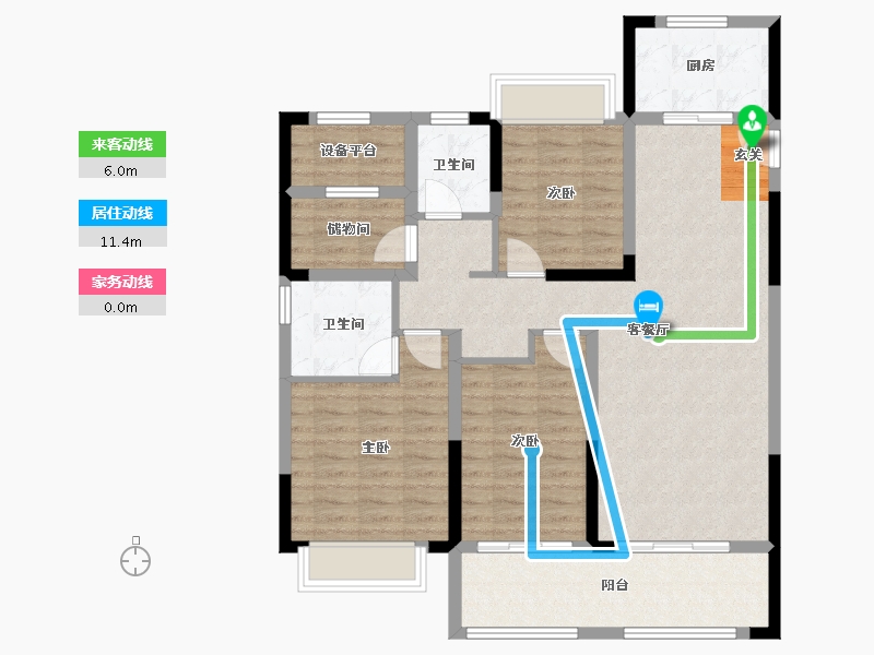 安徽省-滁州市-皖投碧湖云溪-103.00-户型库-动静线