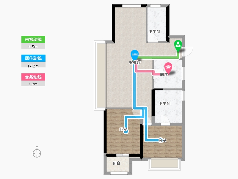 浙江省-嘉兴市-万科·城市之光-77.21-户型库-动静线