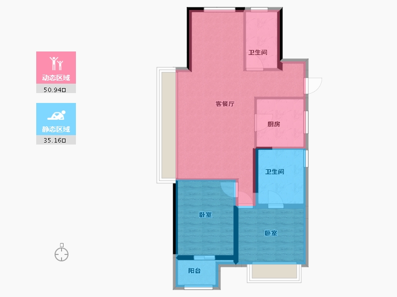 浙江省-嘉兴市-万科·城市之光-77.21-户型库-动静分区