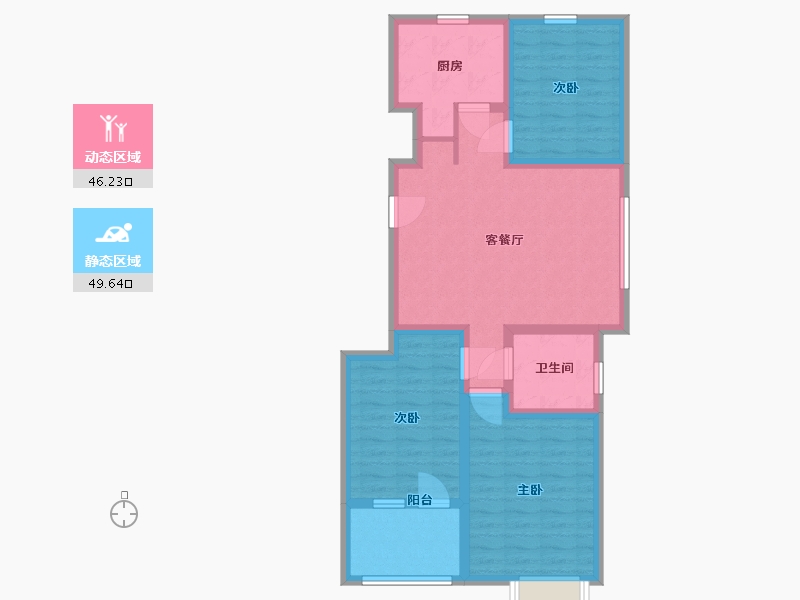 山东省-青岛市-贵和嘉悦府-85.00-户型库-动静分区