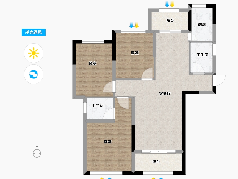 福建省-宁德市-天润·紫金郡-87.00-户型库-采光通风