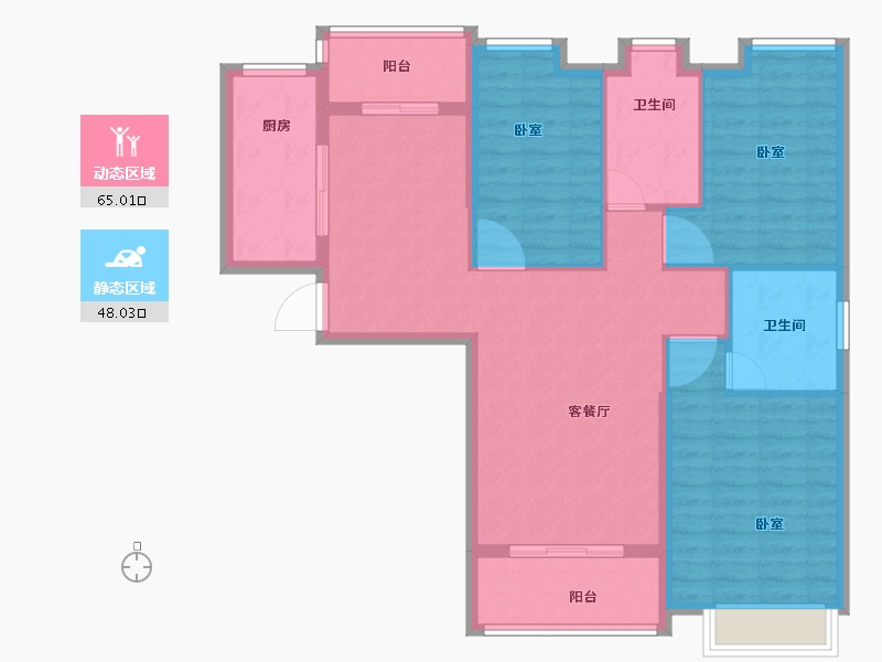 河南省-郑州市-御品蔚来云城-102.00-户型库-动静分区