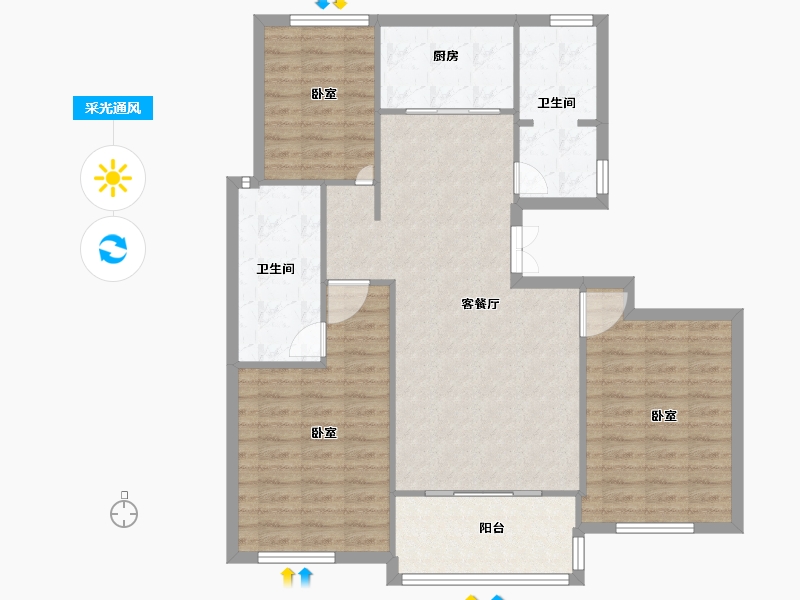 河南省-安阳市-祥和苑-103.00-户型库-采光通风