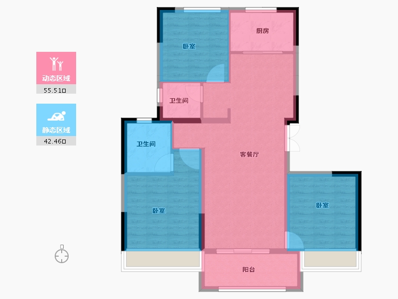 河南省-郑州市-银基国际旅游度假区-88.19-户型库-动静分区