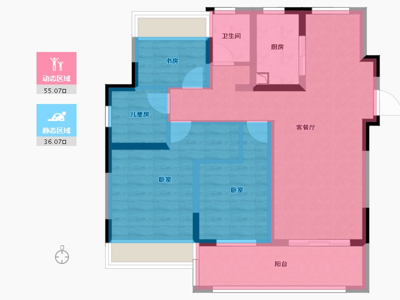 安徽省-合肥市-京冠·领港壹号-79.54-户型库-动静分区