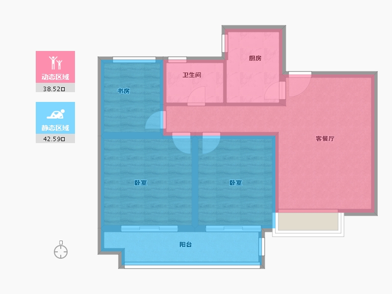 浙江省-绍兴市-农房澜山-72.00-户型库-动静分区