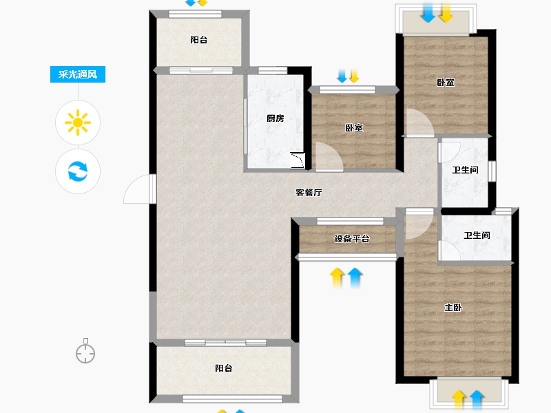 福建省-泉州市-鼎盛天玺-100.99-户型库-采光通风