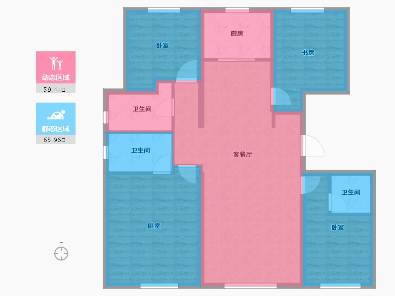 新疆维吾尔自治区-乌鲁木齐市-绿地城二期-112.78-户型库-动静分区