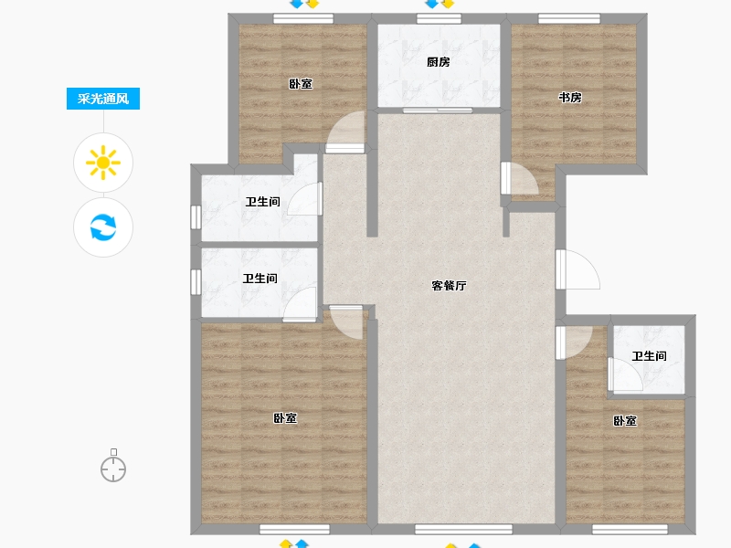 新疆维吾尔自治区-乌鲁木齐市-绿地城二期-112.78-户型库-采光通风