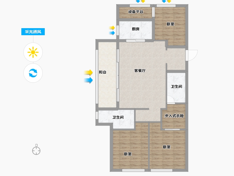 浙江省-舟山市-绿城蔚蓝公寓-96.00-户型库-采光通风