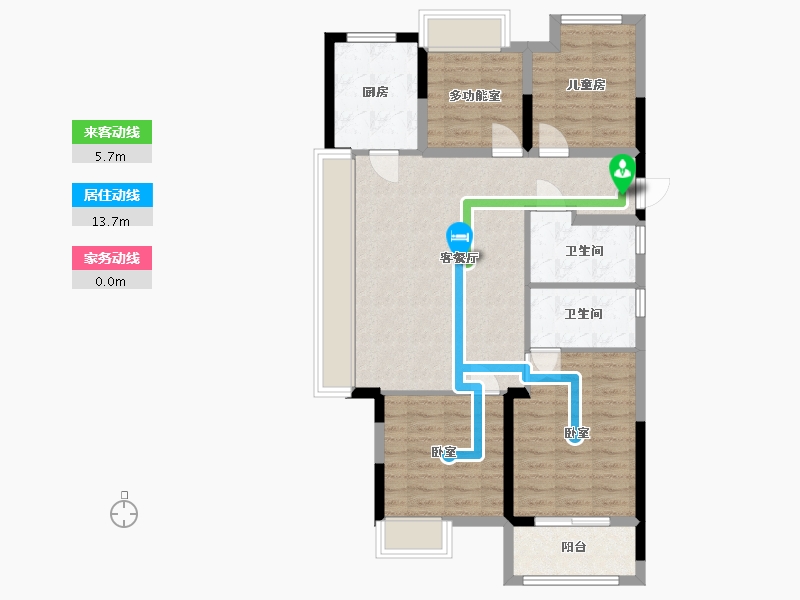 浙江省-湖州市-京杭上宸-88.00-户型库-动静线