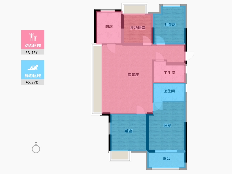 浙江省-湖州市-京杭上宸-88.00-户型库-动静分区