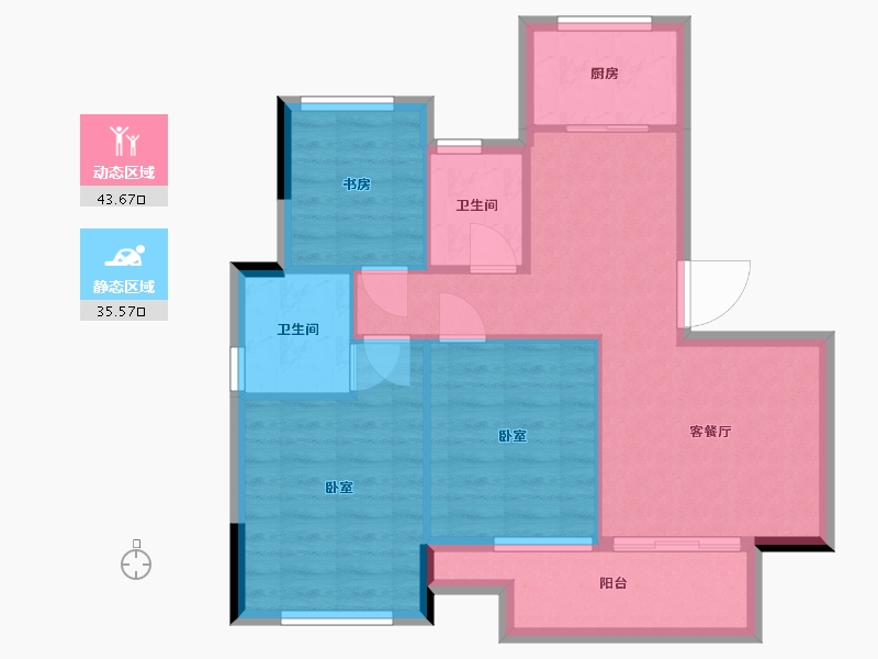 浙江省-湖州市-汎港润合-71.00-户型库-动静分区