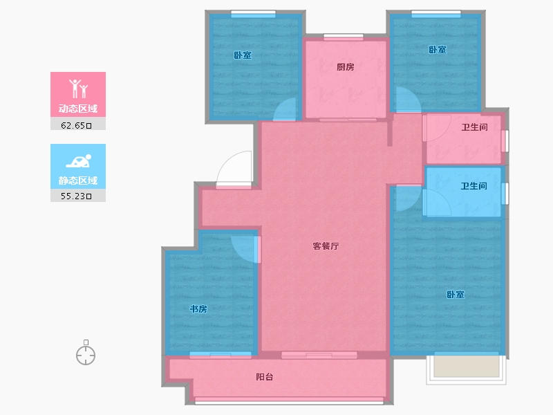 安徽省-芜湖市-港龙时代天骄-106.22-户型库-动静分区