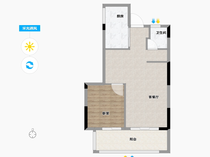 福建省-漳州市-多吉月港官邸-69.00-户型库-采光通风