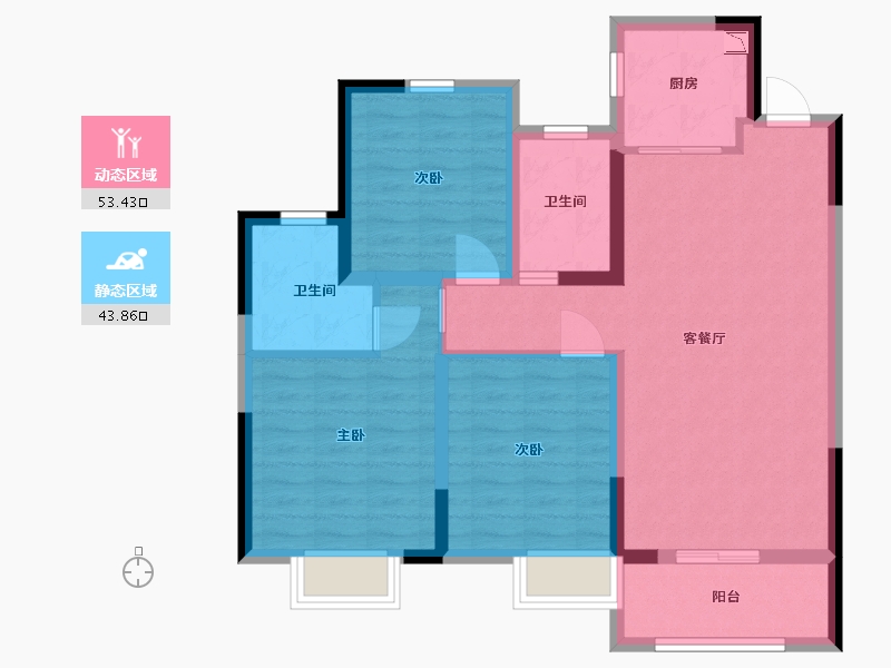 江西省-吉安市-中梁玖號院-86.40-户型库-动静分区