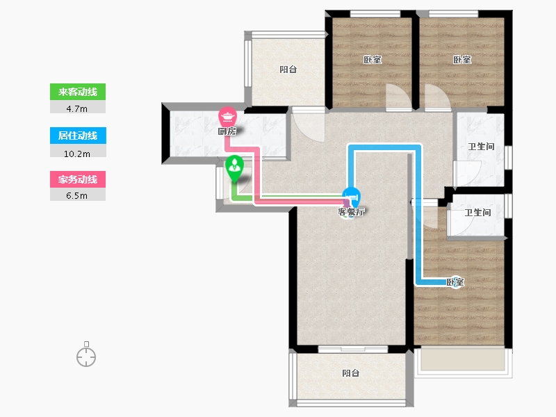 河南省-郑州市-谦祥·世茂·万华城-91.48-户型库-动静线